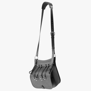 3D Original Hunting Leather Shoulder Bag in Black