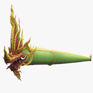 Serpent Dragon God Green 3D model