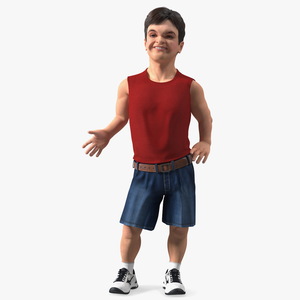 3D Happy Dwarf Man Summer Style model