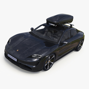 Porsche Taycan Turbo Black with Roofbox 3D model