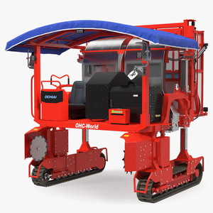 Self Propelled Tea Harvester Ochiai OHC-W Rigged for Cinema 4D 3D