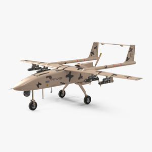 3D Camouflage Iranian Drone Mohajer-6 with Camera