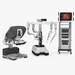 3D Full Da Vinci Surgical System Rigged