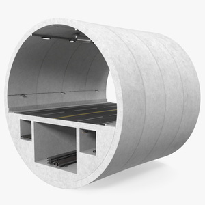 Tunnel Car Cross Section Bend 3D model