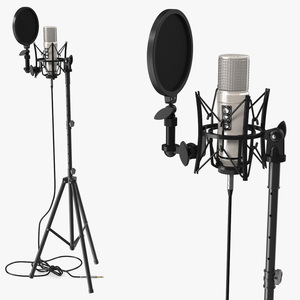 3D Studio Condenser Microphone with Stand and Pop Filter model