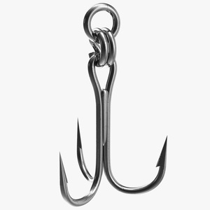 3D Stainless Steel Fishing Hook model