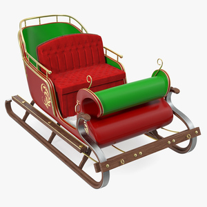 3D Santa Sleigh with Fur