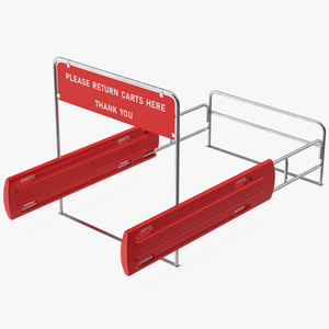 Cart Corral with Polymer Side Bumpers 3D