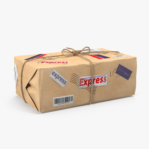 3D Postal Mail Package Fur model