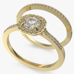 3D Engagement Rings Gold