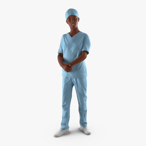 African American Female Doctor Rigged 3D