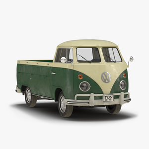 Volkswagen Type 2 Single Cab Pick Up Green 3D