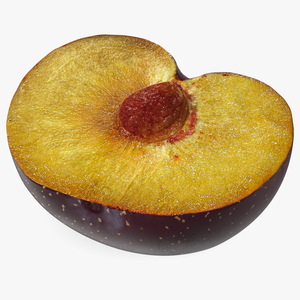 Ripe Plum Half 3D model