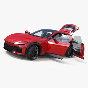 3D model Ultimate Crossover Racing Car Red Rigged