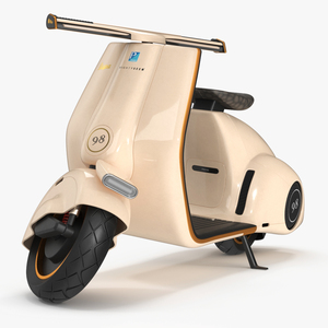 3D Concept Electric Scooter Vespa 98 Beige Rigged