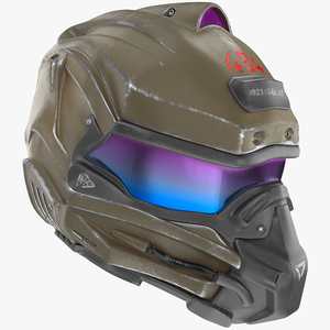 3D Sci Fi Futuristic Military Helmet model