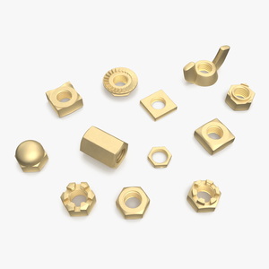 Brass Nuts Kit 3D model