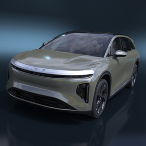 3D Lucid Gravity Olive Colored Electric SUV with Lights Off