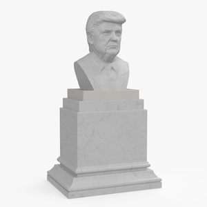 Marble Bust of President Trump on Pedestal 3D