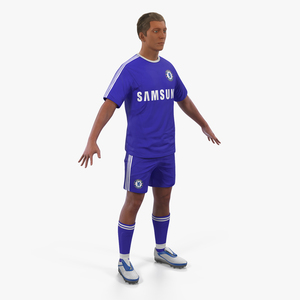 3D Soccer or Football Player Chelsea with Hair model