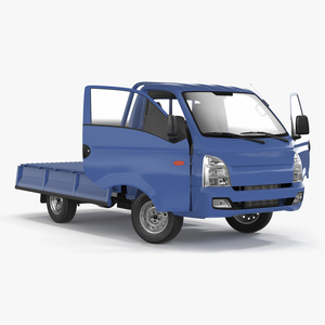 Flatbed Truck Blue Rigged for Cinema 4D 3D model