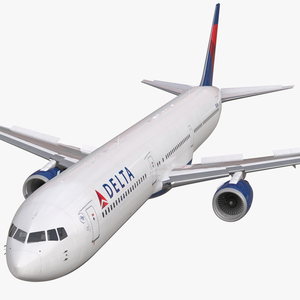 Boeing 767 400ER Delta Air Lines Rigged 3D model