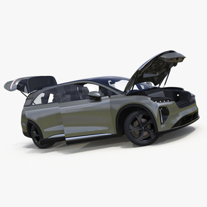 3D model Lucid Gravity 2024 Electric SUV Olive Color Rigged