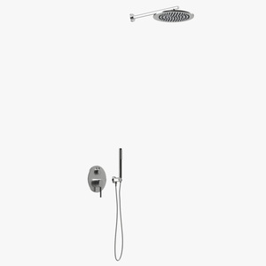 Wall Mount Spray Head with Handheld Shower Silver 3D model