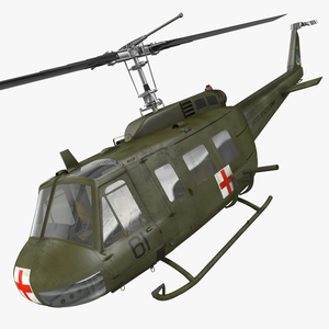 3D Bell UH 1 Iroquois MedEvac Rigged model