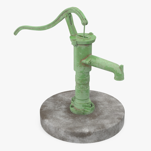 3D Old Hand Water Pump Rigged