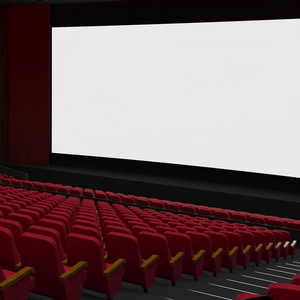 3D Movie Theater Interior Lights Off model