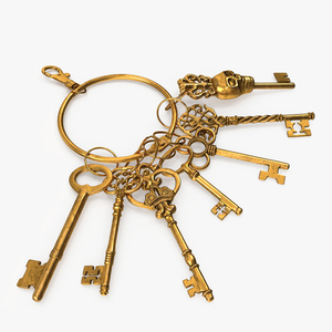 Skeleton Keys Bunch Gold 3D model