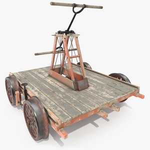 3D model Vintage Railway Handcar Rigged