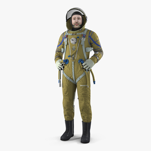 Astronaut Wearing Space Suit Strizh Rigged 3D