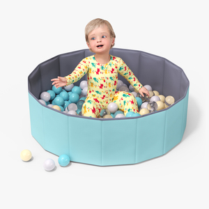 3D Baby Boy in a Folding Dry Pool with Balls