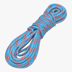 3D Rock Climbing Rope Blue model