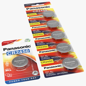 3D model Panasonic CR2450 Coin Battery Blister Package