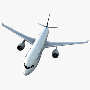 3D model Jet Airliner Airbus A330-300 Lufthansa Rigged