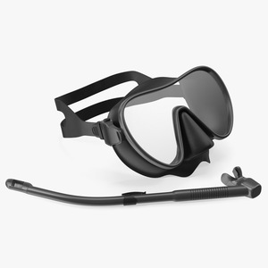 3D Scuba Goggles and Snorkeling Mask Tube model