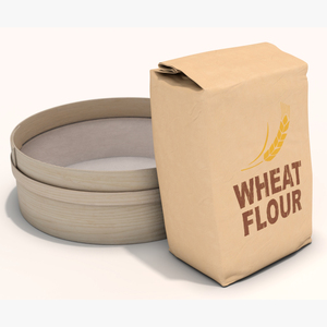 3D Wheat Flour and Wooden Sieve model