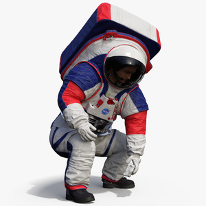 Spacesuit NASA Astronaut xEMU Working Pose 3D