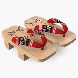 Light Geta Traditional Japanese Clogs 3D