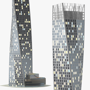 Twisted Skyscraper Night Glow 3D model