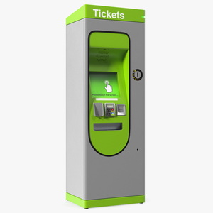 3D Card or Cash Ticket Machine Green model