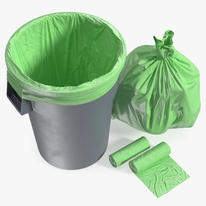 3D Eco Garbage Bags with Trash Bin