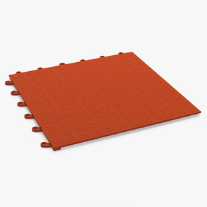 3D Interlocking Gym Floor Mat Orange model