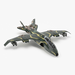 3D Sci Fi Green Military Fighter Jet model