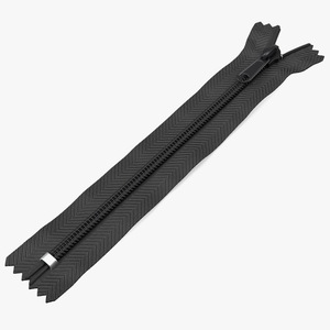 3D Nylon Coil Zipper with Stopper Black