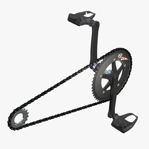 Bicycle Chain with Pedals Rigged 3D