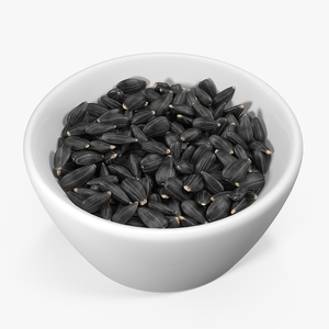 Full Bowl of Black Sunflower Seeds 3D model